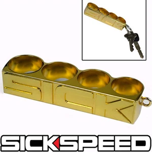 24K GOLD SICK FOUR (4) FINGER RING KEY RING KEY CHAIN LANYARD KEYCHAIN P3 - Bild 1 von 1
