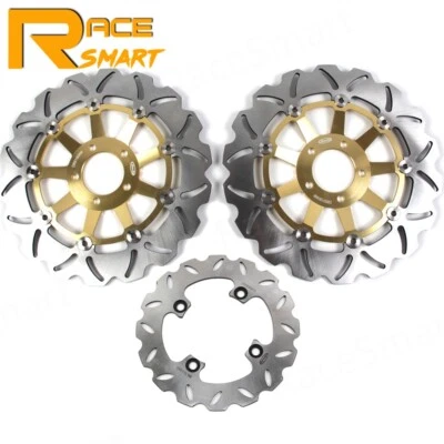 Gold Front Rear Brake Disc Rotors For Kawasaki Ninja ZX9R 2000 2001 ZX-9R ZX900F - Image 1 of 4