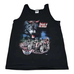 Vintage Tultex 2000 Survival of the Fittest Biker Tank Top Adult Large - Picture 1 of 5