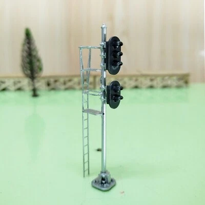 1 x HO scale model railroad 2 heads block signal LED GreenYellowRed light #K32Ky - Image 1 of 4