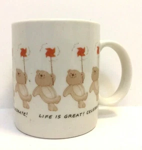 Mugs by Neat Stuff Bears "Life is Great! Celebrate!" 10 oz Gibson Greeting Cards - Picture 1 of 8