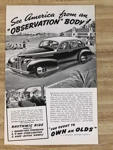 1939 National Geographic Oldsmobile Observation Body Car Ad - Picture 1 of 2