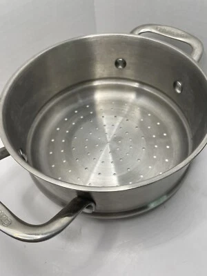 CUISINART Strainer/ Steamer Pot Insert Colander Double Handle 7.5" Stainless - Image 1 of 4