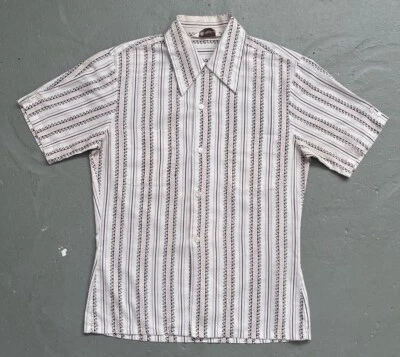 Camisa lavable vintage Mr California años 60-70 con patrón de cuello bucle SS para hombre S Foto 1 de 4