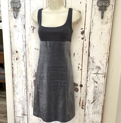 Kay Unger 4 码复古女式灰色无袖金属鸡尾酒会礼服 — 第 1/4 张图片