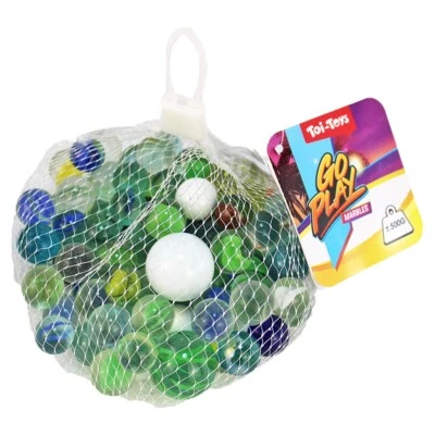 BEMIRO Glas Murmeln 500 g im Netz - verschiedene Muster und Größen Glasmurmeln Kinder