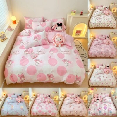 Set lenzuola Anime Melody Cinnamoroll Kuromi copripiumino cotone federa - Immagine 1 di 4