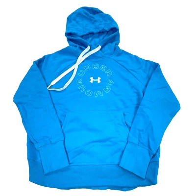 Under Armor Sudadera con Capucha Mujer Pequeña Azul Claro Blanco Sudadera Suéter Calce Suelto Foto 1 de 4