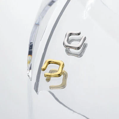 Brincos de prata esterlina 925 com punho grosso sem piercing. - Imagem 1 de 4