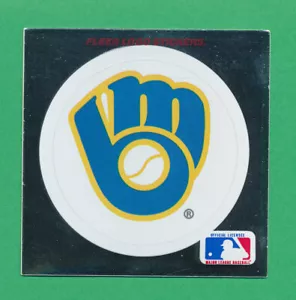 BREWERS CHROME TEAM LOGO STICKER YELICH HANK AARON DECAL MLB FLEER YOUNT *TPHLC - Picture 1 of 2