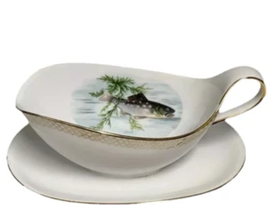 Vintage Sofafils Fish Sauce Boat – 1950s One Piece French Porcelain Gravy Boat - Bild 1 von 10