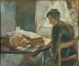Andreas Munch Studying Anatomy,Edvard Munch - 1886, A1 - Picture 1 of 1