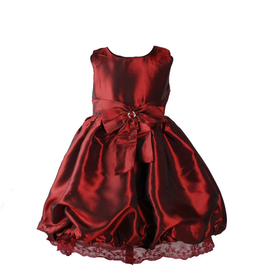 CINDA Baby Mädchen Taufe Hochzeit Party Kleid Elfenbein Burgund 6 9 12 18 24 Monate