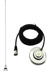VHF Tunable Antenna NMO Magnet Mount PL259 for Icom Kenwood Vertex Mobile Radio - Picture 1 of 5