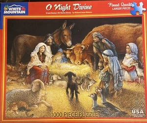 O Nacht Göttliche Krippe 1000 Puzzle Weißer Berg Religiös Jesus Maria ++ - Bild 1 von 3