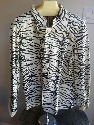 Neiman Marcus Exclusive Reversible Suede/Zebra Print Short Jacket SZ 14 Beige - Image 1 of 4