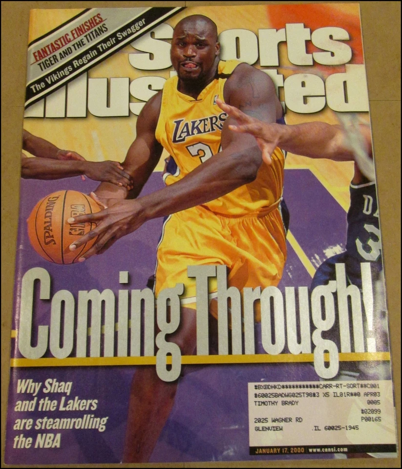 17/01/2000 Sports Illustrated Shaq Shaquille O'Neal Los Angeles Lakers Foto 1 de 1