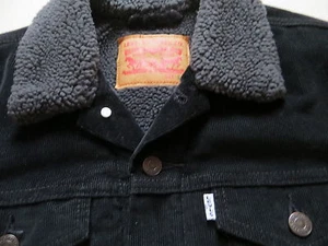 Levi's Cord Jacke Cordjacke mit dunklem Fell, Gr. S, Schwarz ! warm gefüttert ! - Bild 1 von 3