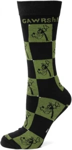 Disney Goofy schwarz grün karierte Crew-Herrensocken Einheitsgröße - Bild 1 von 2