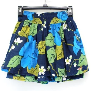 Hollister Blue 100% Cotton Floral Pockets Lined Tiered Fairy Skirt Small - Picture 1 of 6