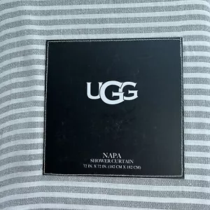 Cortina de ducha Ugg Napa estándar 72"" X 72"" a rayas de carbón NUEVA - Imagen 1 de 6