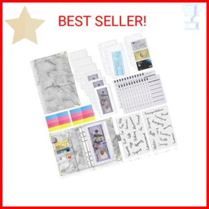 45 Pcs Budget Binder with Zipper Envelopes,PU Leather Money Organizer for Cash B - Picture 1 of 2