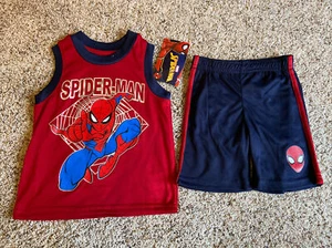 New NWT Toddler Boys Marvel Spiderman Shorts Tank shirt set Outfit 2T Pajamas? - Picture 1 of 8