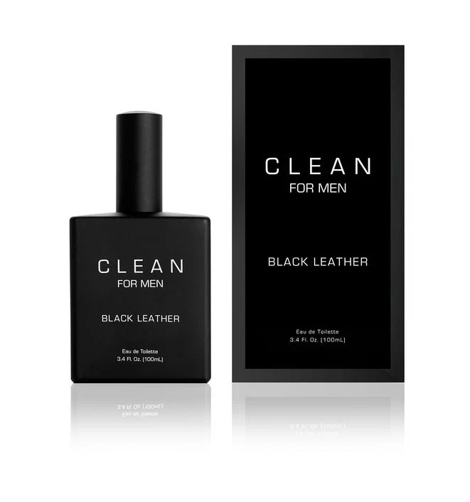 Clean For Men Black Leather Eau De Toilette Musky Fresh Colônia 3,4 oz Selado - Imagem 1 de 1