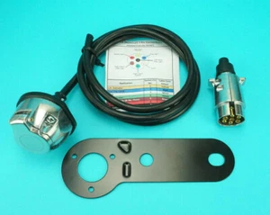 Pre-wired 7 Pin METAL Towing Socket on Bracket with 7 Pin Plug - Trailer Caravan - Picture 1 of 1