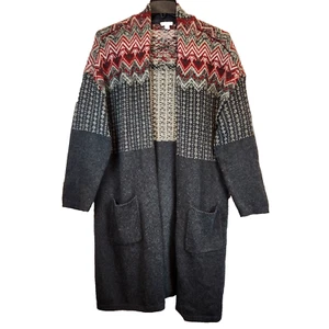 J. Jill Womens Wool Bland Open Front Cardigan Sweater Size XL Multicolor Classic - Picture 1 of 7