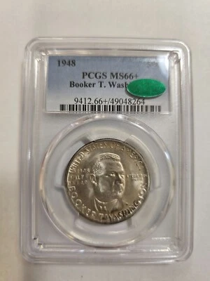 1948 Booker T. Washington Half Dollar PCGS MS66+ CAC Sticker - Image 1 of 4
