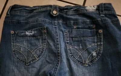 Pantalones de mezclilla Bermudas hidráulicos talla 14w Medwash desgastados (550) Foto 1 de 3