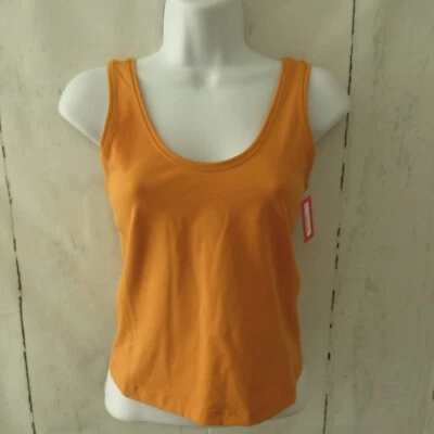 Nueva Camiseta sin Mangas Spanx XS X Pequeña Naranja Moverse Ajustada Recortada Hora Dorada Foto 1 de 4