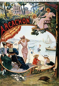 Affiche chemin de fer Orléans - Arcachon - Foto 1 di 1