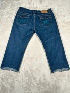 Vintage Y2K RocaWear Hip Hop Baggy Wide Fit Dark Wash Skater Grunge Size 46 x 34 - Picture 1 of 14