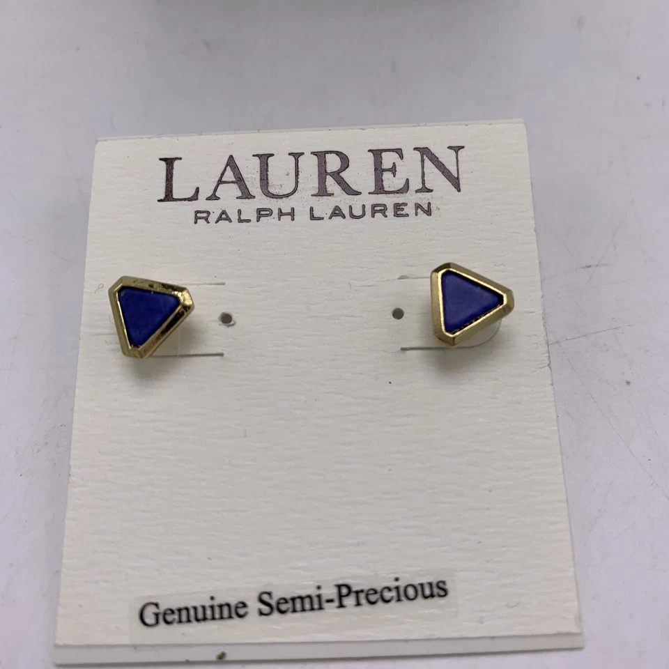 $30 Ralph Lauren Pequeños Pendientes Triángulo Azul Real SemiPreciosos 86a Foto 1 de 4