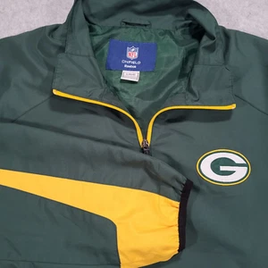 Giacca a vento Green Bay Packers uomo Large On Field Reebok 1/4 zip verde - Foto 1 di 13