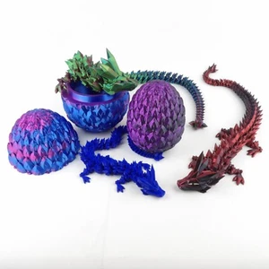 Crystal Dragon in Egg – 3D Printed Fantasy Toy – Magical Gift for Dragon Lovers - Picture 1 of 10