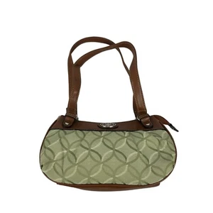 Rosetti Schultertasche Vintage Style grün braun geometrisches Muster & Metallakzent - Bild 1 von 14