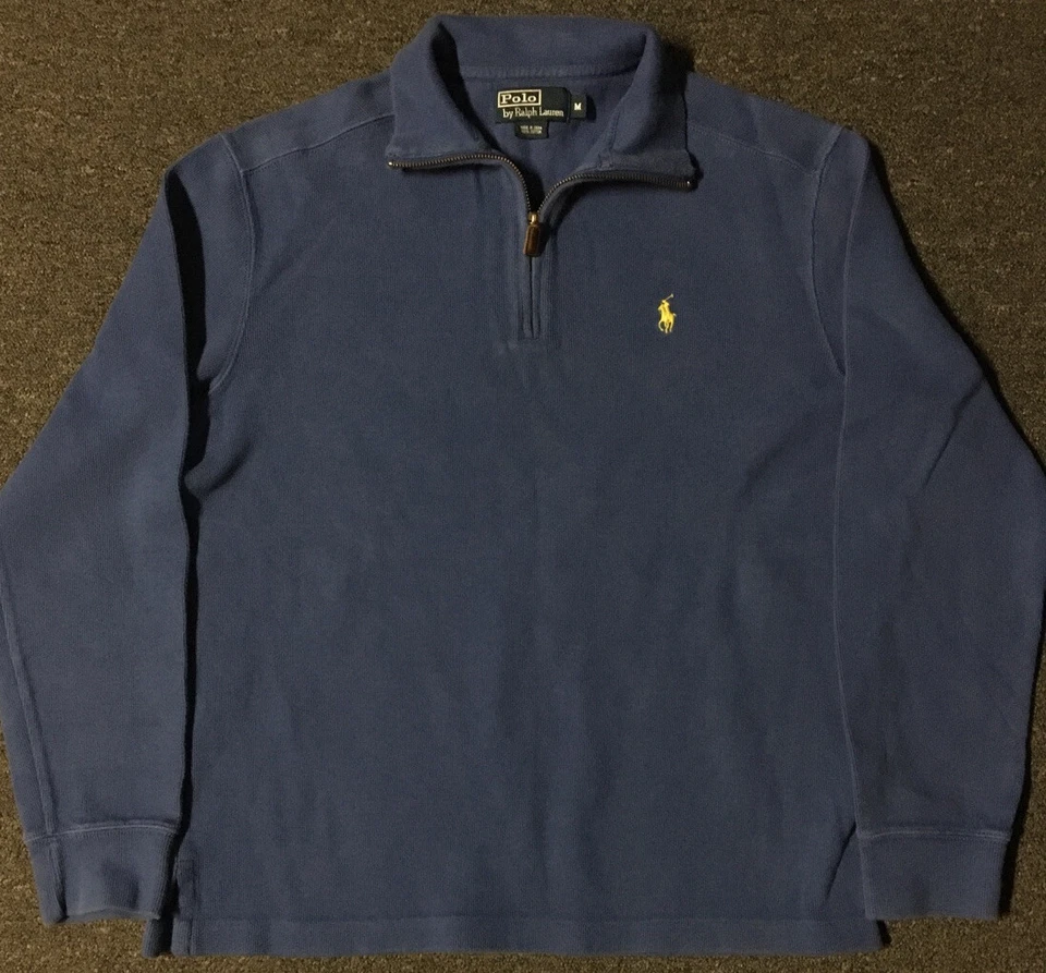 Vtg 90s Polo Ralph Lauren 1/4 ZIP Sweater M Sport Nautical Ski Sailing Flag USA - Image 1 of 4