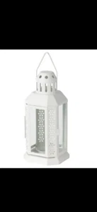 2x neue IKEA ENRUM Windlicht Teelicht Kerzenhalter Innen und Außen grau 22cm - Bild 1 von 11