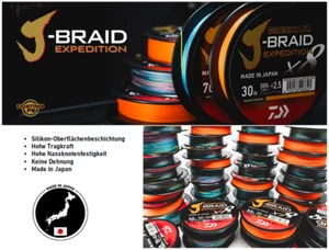 DAIWA J-BRAID EXPEDITION X8 Rundgeflochtene Schnur 50m / Alle Stärken und Farben - Bild 1 von 1