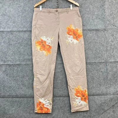 Pantalones para mujer Gap talla 8 AU 12-14 beige floral recto tiro medio caquis 39007 Foto 1 de 4