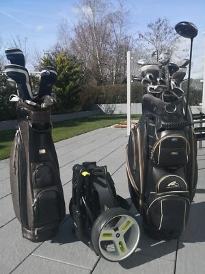 Golfsport, Herrenbag Damenbag, komplettes Schlägerset, Elektrotrolly Mocad 2 - Bild 1 von 3