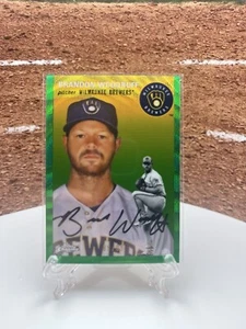 2023 Topps Chrome Platinum Anniversary Brandon Woodruff Green Wave /99 - Picture 1 of 2