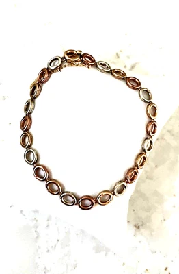 NEW TRIGOLD ROSE WHITE YELLOW BRACELET 9K - Image 1 of 4