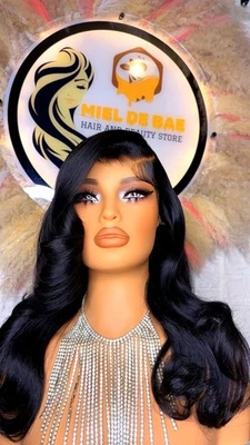 Peluca de cabello humano encaje frontal sin pegamento pre-arrancado, nudos blanqueados oferta de vacaciones  Foto 1 de 4