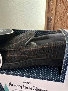 Totes Toasties Herren Hausschuhe Größe MEDIUM 8-9 kariert Memory Moosgummi Unterseite - Bild 1 von 7