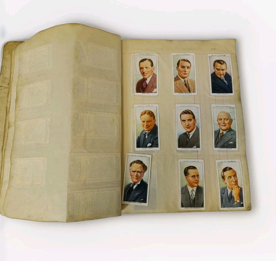 Vintage Handmade Wills Players Assorted Cigarette Card Album 1930s D7 - Image 1 of 4