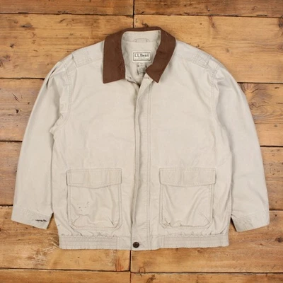 Vintage L.L.Bean Outdoor Jacket L Chore Bomber Cream - Image 1 of 4